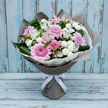 Букет цветов из:  Герберы, Альстромерии и Хризантемы в Митрофановке