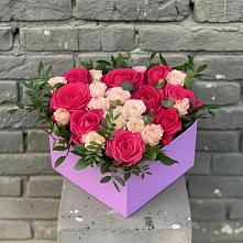Цветочная композиция из Розы в коробке в Митрофановке