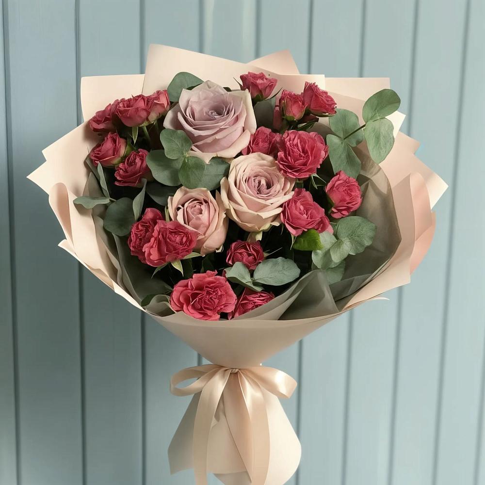 Букет цветов из: Гвоздики и Розы в Митрофановке