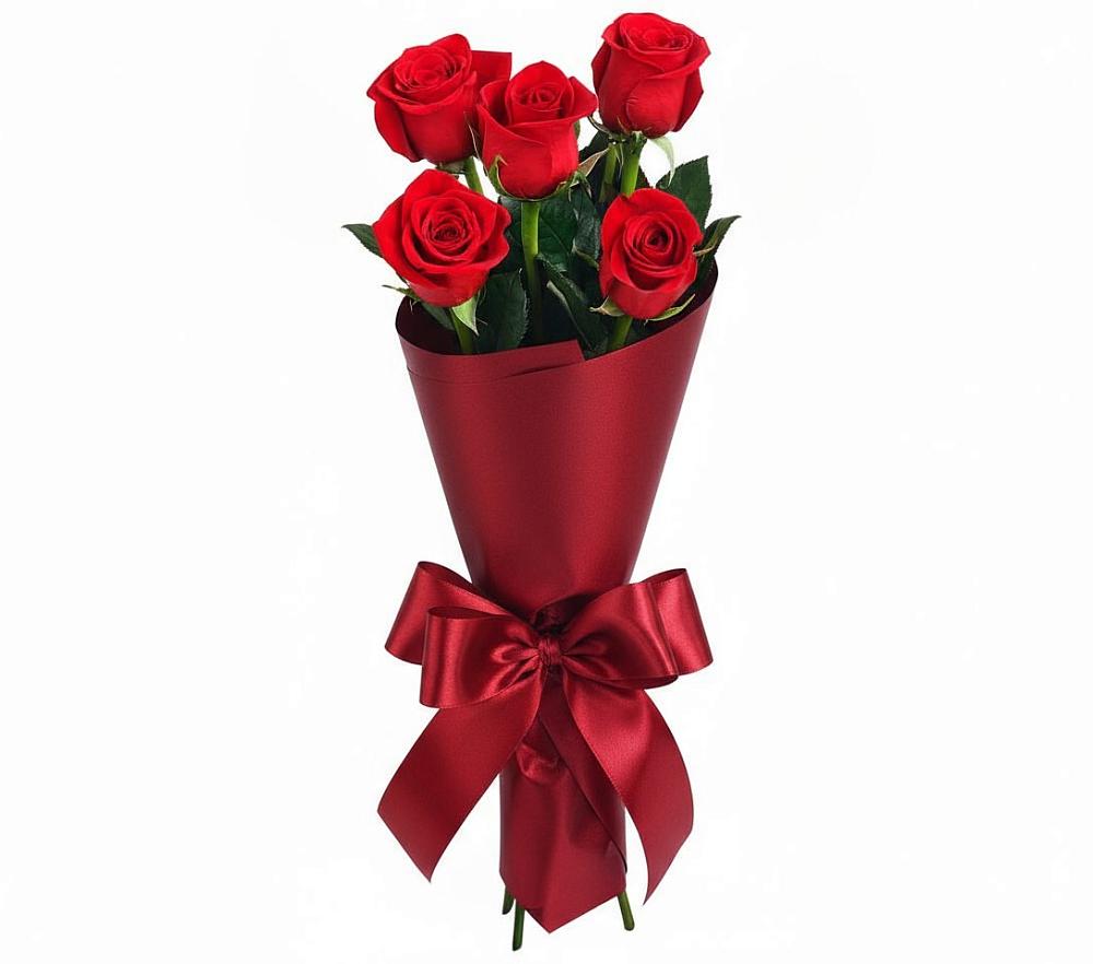 Букет 5 Красных роз Эдлесс Лав в Митрофановке