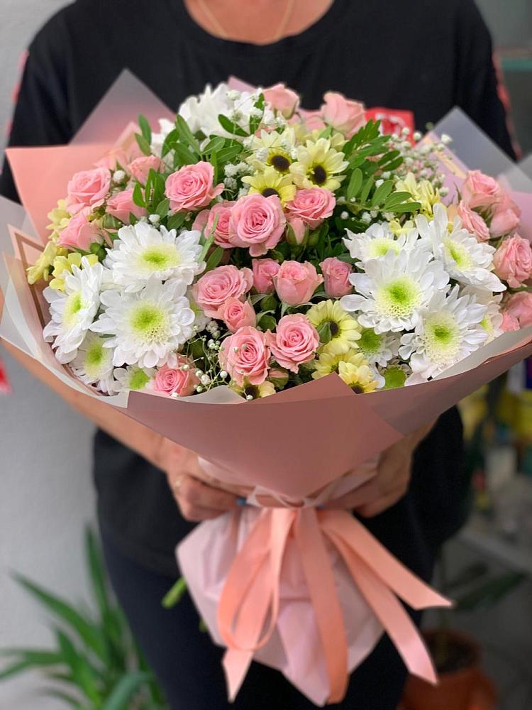 Букет цветов из: Розы и Хризантемы в Митрофановке