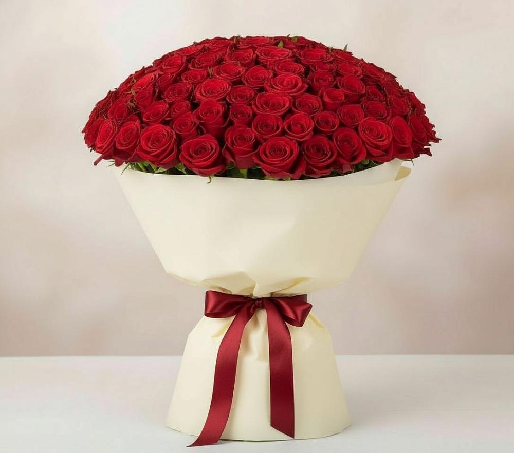 Букет 101 Красная роза Милано в Митрофановке