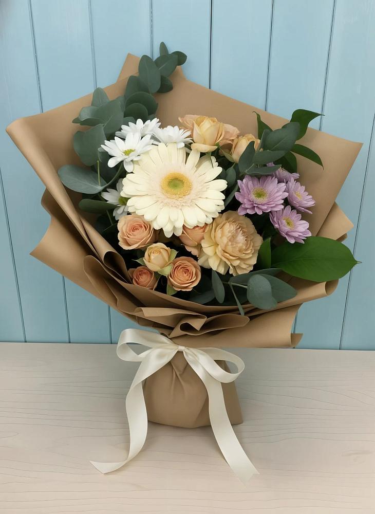 Букет цветов из: Герберы и Хризантемы в Митрофановке