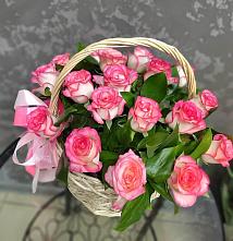 Цветочная композиция из Розы в корзине #REPLACE_PRED# Митрофановке