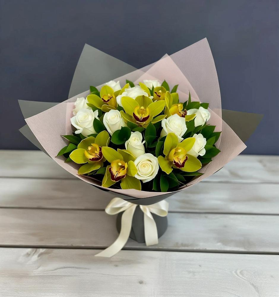 Букет цветов из: Орхидеи и Розы в Митрофановке