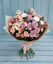 Букет цветов из:  Хризантемы, Розы и Альстромерии #REPLACE_PRED# Митрофановке