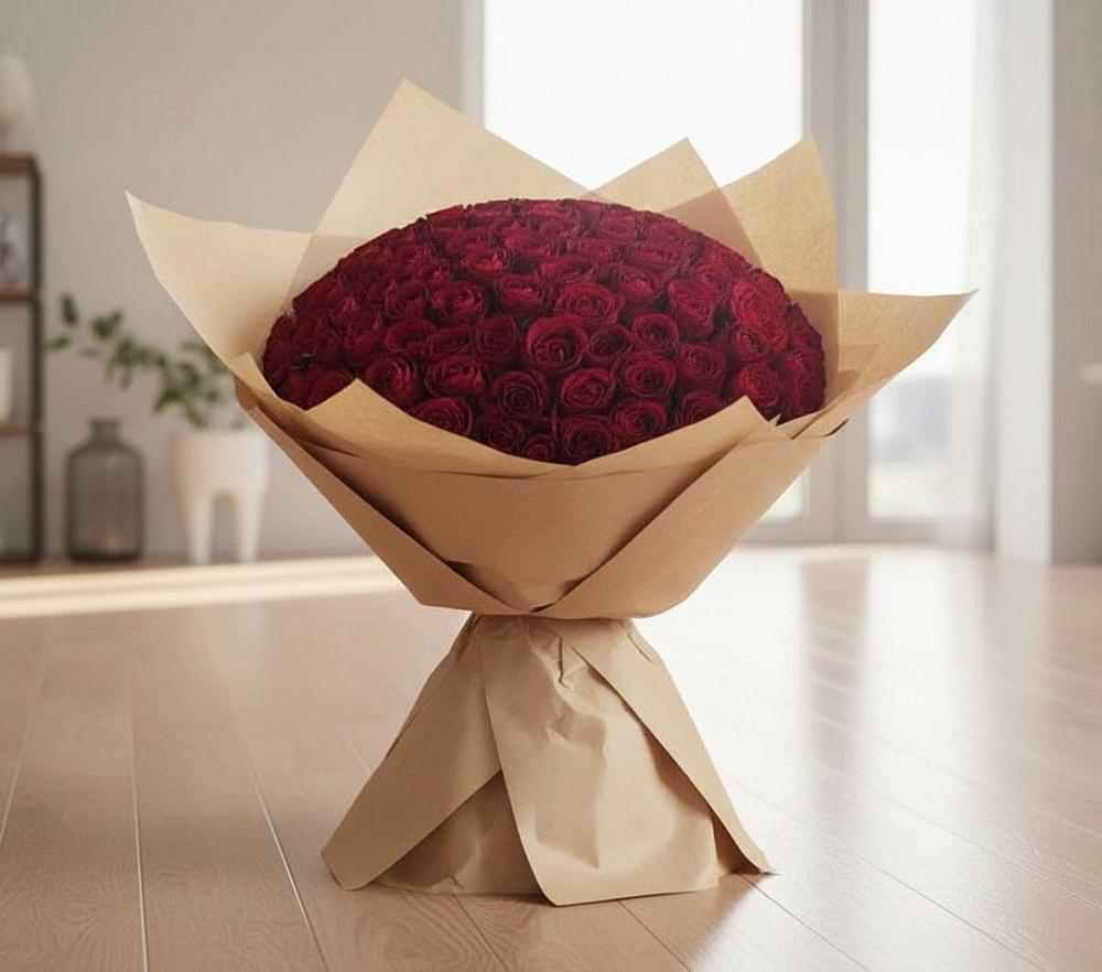 Букет 101 Красная роза в Митрофановке