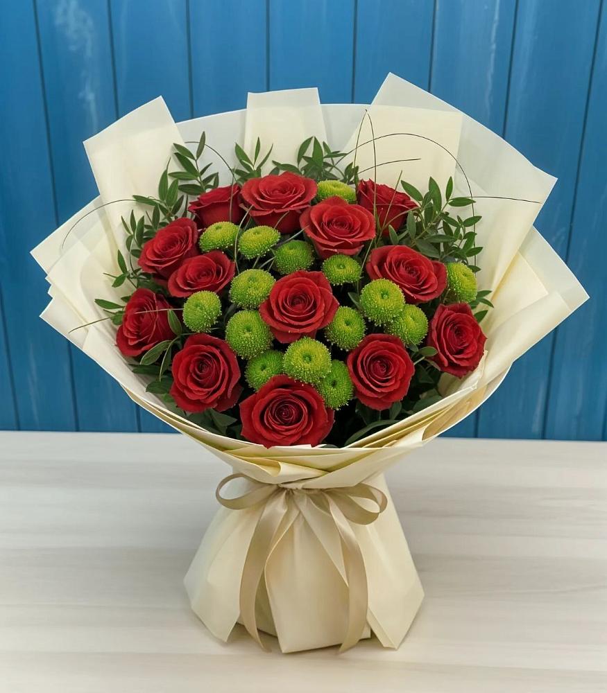 Букет цветов из: Розы и Хризантемы в Митрофановке