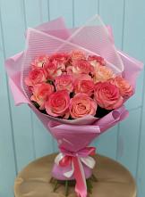 Букет 15 Розовых роз Равель в Митрофановке